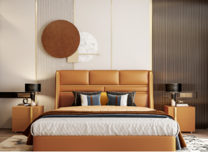 Double bed bedroom bed luxury furniture double hotel furnishing 180x200